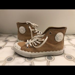 Chloe size 36 creme / beige high top sneakers